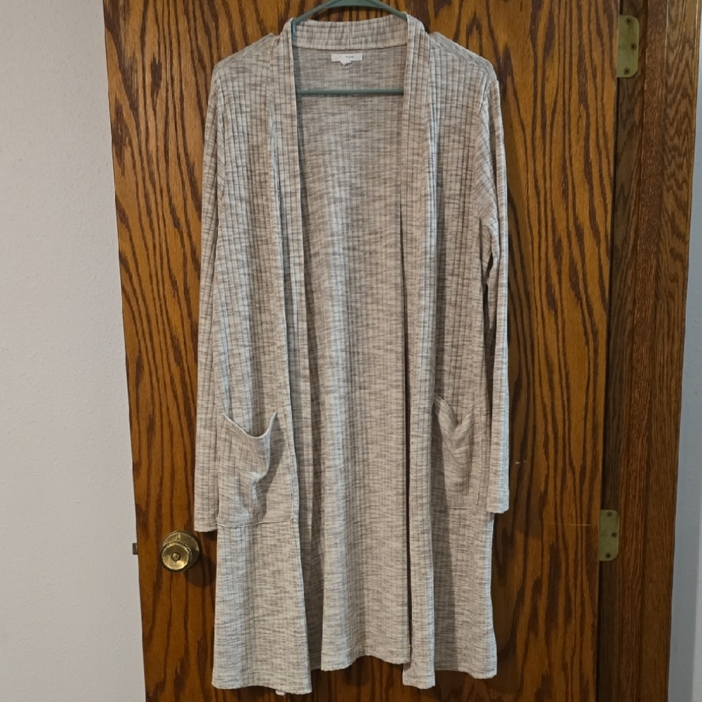 Maurices Light Gray Open-Front Cardigan